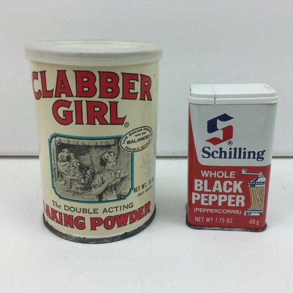 Clabber Girl Baking Powder Schilling Black Pepper Empty Shaker Box Package